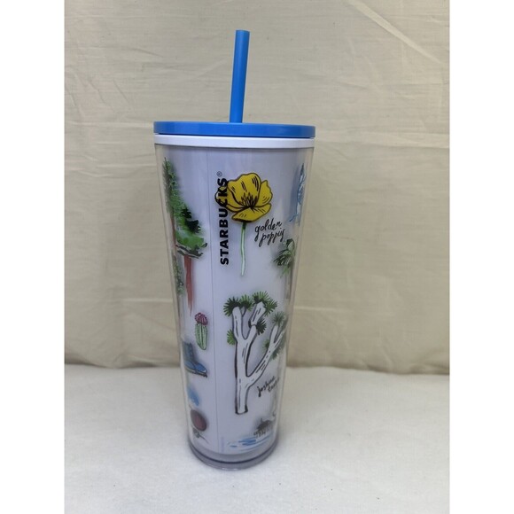 Starbucks CALIFORNIA State 2019 Venti Tumbler Cold Cup 24 OZ with Lid Straw NEW! - Picture 1 of 8